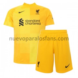 Camiseta de Fútbol Liverpool Portero Niño Exterior 2021-2022 Manga Corta
