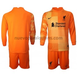 Camiseta de Fútbol Liverpool Portero Niño Cuarto 2021-2022 Manga Larga