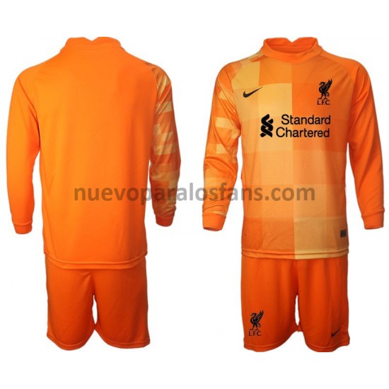 Camiseta de Fútbol Liverpool Portero Niño Cuarto 2021-2022 Manga Larga