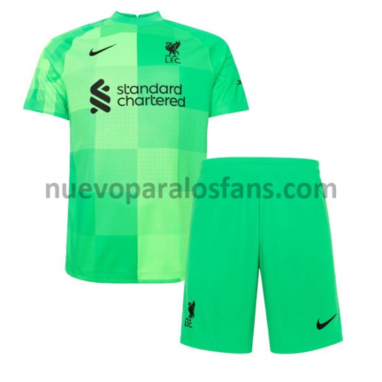Camiseta de Fútbol Liverpool Portero Niño Casa 2021-2022 Manga Corta