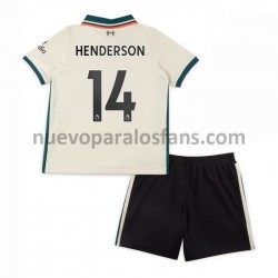 Camiseta de Fútbol Liverpool Henderson 14 Niño Exterior 2021-2022 Manga Corta