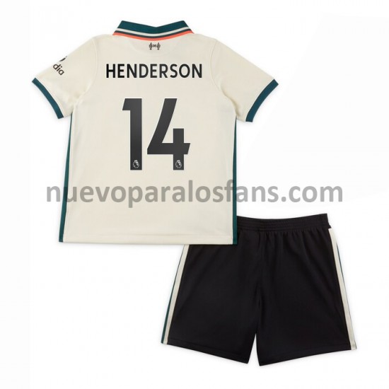 Camiseta de Fútbol Liverpool Henderson 14 Niño Exterior 2021-2022 Manga Corta