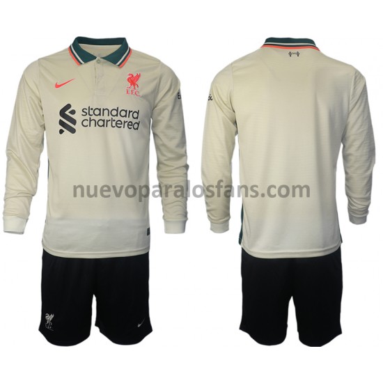 Camiseta de Fútbol Liverpool Niño Exterior 2021-2022 Manga Larga