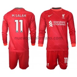Camiseta de Fútbol Liverpool M.Salah 11 Niño Casa 2021-2022 Manga Larga