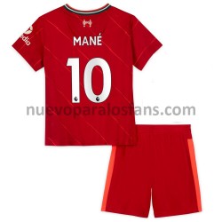 Camiseta de Fútbol Liverpool Sadio Mane 10 Niño Casa 2021-2022 Manga Corta