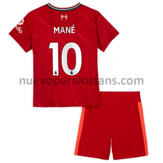 Camiseta de Fútbol Liverpool Sadio Mane 10 Niño Casa 2021-2022 Manga Corta