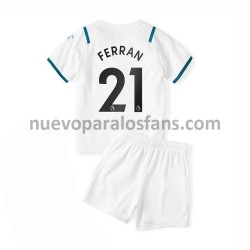 Camiseta de Fútbol Manchester City Ferran Torres 21 Niño Exterior 2021-2022 Manga Corta