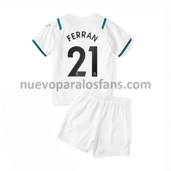 Camiseta de Fútbol Manchester City Ferran Torres 21 Niño Exterior 2021-2022 Manga Corta