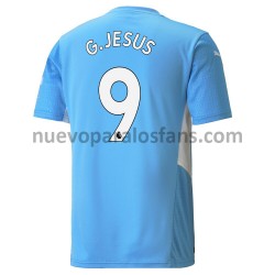Camiseta de Fútbol Manchester City Gabriel Jesus 9 Casa 2021-2022 Manga Corta