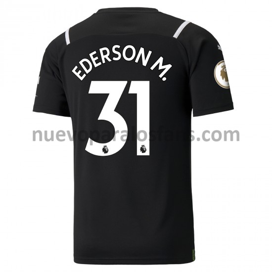 Camiseta de Fútbol Manchester City Portero Ederson 31 Casa 2021-2022 Manga Corta