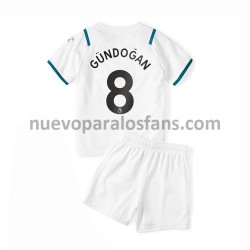 Camiseta de Fútbol Manchester City Ilkay Gundogan 8 Niño Exterior 2021-2022 Manga Corta