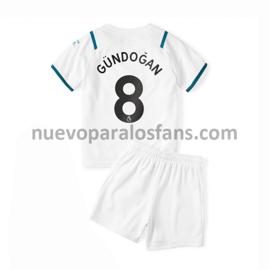 Camiseta de Fútbol Manchester City Ilkay Gundogan 8 Niño Exterior 2021-2022 Manga Corta