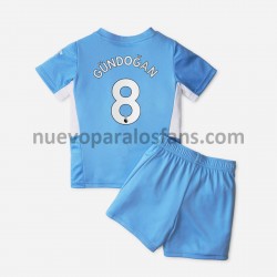 Camiseta de Fútbol Manchester City Ilkay Gundogan 8 Niño Casa 2021-2022 Manga Corta