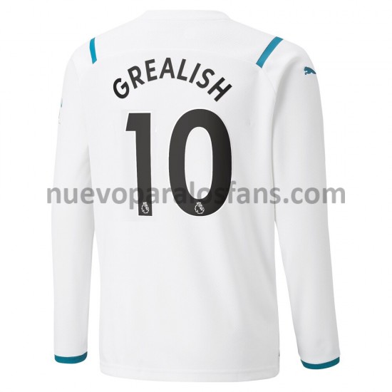 Camiseta de Fútbol Manchester City Jack Grealish 10 Exterior 2021-2022 Manga Larga