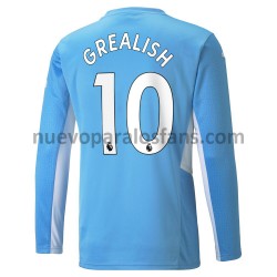 Camiseta de Fútbol Manchester City Jack Grealish 10 Casa 2021-2022 Manga Larga