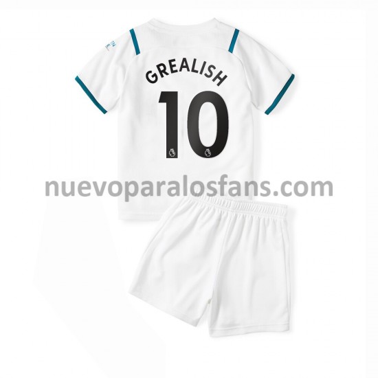 Camiseta de Fútbol Manchester City Jack Grealish 10 Niño Exterior 2021-2022 Manga Corta