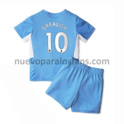 Camiseta de Fútbol Manchester City Jack Grealish 10 Niño Casa 2021-2022 Manga Corta