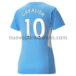 Camiseta de Fútbol Manchester City Jack Grealish 10 Mujer Casa 2021-2022 Manga Corta