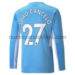 Camiseta de Fútbol Manchester City Joao Cancelo 27 Casa 2021-2022 Manga Larga