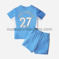 Camiseta de Fútbol Manchester City Joao Cancelo 27 Niño Casa 2021-2022 Manga Corta