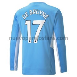 Camiseta de Fútbol Manchester City Kevin De Bruyne 17 Casa 2021-2022 Manga Larga