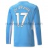 Camiseta de Fútbol Manchester City Kevin De Bruyne 17 Casa 2021-2022 Manga Larga