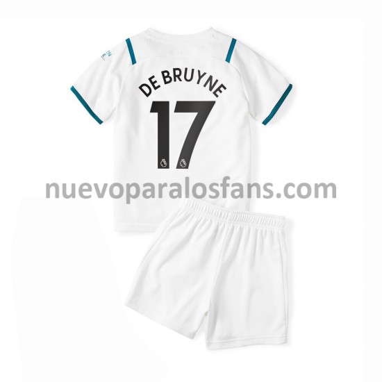 Camiseta de Fútbol Manchester City Kevin De Bruyne 17 Niño Exterior 2021-2022 Manga Corta