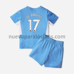 Camiseta de Fútbol Manchester City Kevin De Bruyne 17 Niño Casa 2021-2022 Manga Corta