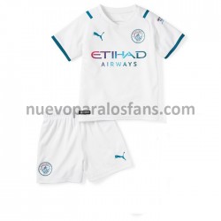 Camiseta de Fútbol Manchester City Niño Exterior 2021-2022 Manga Corta