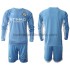 Camiseta de Fútbol Manchester City Niño Casa 2021-2022 Manga Larga
