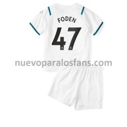 Camiseta de Fútbol Manchester City Phil Foden 47 Niño Exterior 2021-2022 Manga Corta