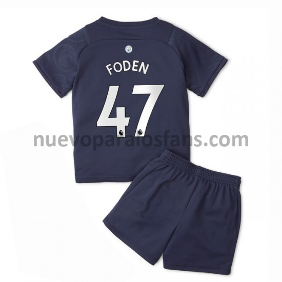 Camiseta de Fútbol Manchester City Phil Foden 47 Niño Tercera 2021-2022 Manga Corta
