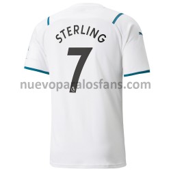 Camiseta de Fútbol Manchester City Raheem Sterling 7 Exterior 2021-2022 Manga Corta