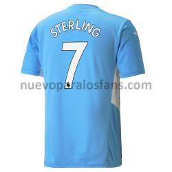 Camiseta de Fútbol Manchester City Raheem Sterling 7 Casa 2021-2022 Manga Corta
