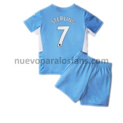 Camiseta de Fútbol Manchester City Raheem Sterling 7 Niño Casa 2021-2022 Manga Corta
