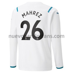 Camiseta de Fútbol Manchester City Riyad Mahrez 26 Exterior 2021-2022 Manga Larga
