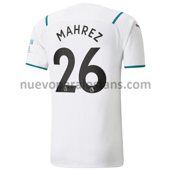 Camiseta de Fútbol Manchester City Riyad Mahrez 26 Exterior 2021-2022 Manga Corta