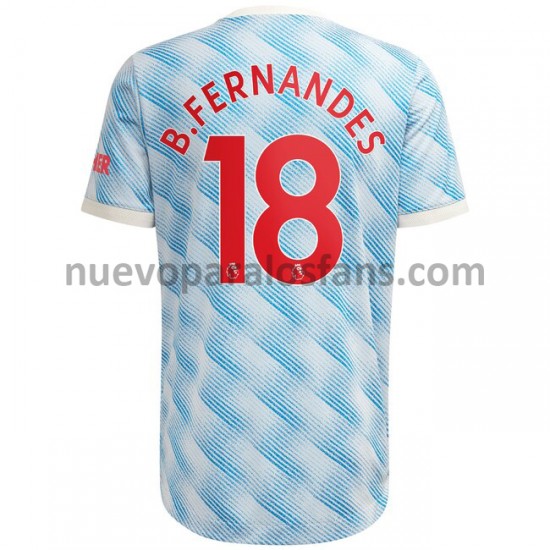 Camiseta de Fútbol Manchester United Bruno Fernandes 18 Exterior 2021-2022 Manga Corta