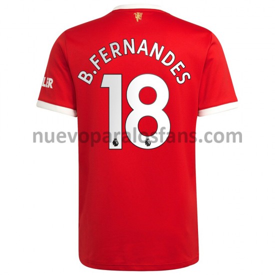 Camiseta de Fútbol Manchester United Bruno Fernandes 18 Casa 2021-2022 Manga Corta
