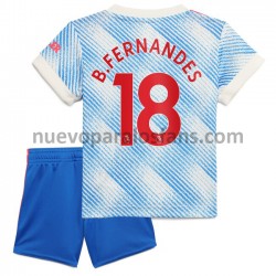 Camiseta de Fútbol Manchester United Bruno Fernandes 18 Niño Exterior 2021-2022 Manga Corta