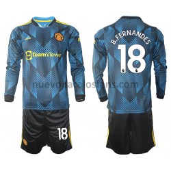 Camiseta de Fútbol Manchester United Bruno Fernandes 18 Niño Tercera 2021-2022 Manga Larga