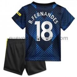Camiseta de Fútbol Manchester United Bruno Fernandes 18 Niño Tercera 2021-2022 Manga Corta