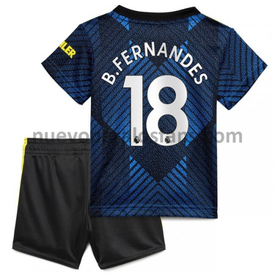 Camiseta de Fútbol Manchester United Bruno Fernandes 18 Niño Tercera 2021-2022 Manga Corta