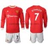 Camiseta de Fútbol Manchester United Cristiano Ronaldo 7 Niño Casa 2021-2022 Manga Larga