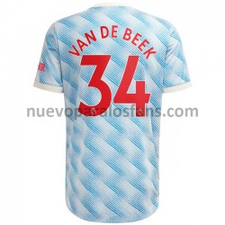 Camiseta de Fútbol Manchester United Donny Van De Beek 34 Exterior 2021-2022 Manga Corta
