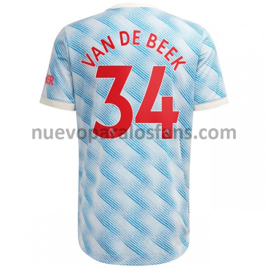 Camiseta de Fútbol Manchester United Donny Van De Beek 34 Exterior 2021-2022 Manga Corta