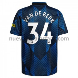 Camiseta de Fútbol Manchester United Donny van de Beek 34 Tercera 2021-2022 Manga Corta