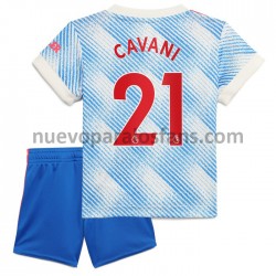 Camiseta de Fútbol Manchester United Edinson Cavani 21 Niño Exterior 2021-2022 Manga Corta