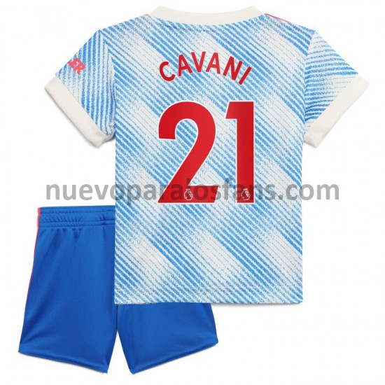 Camiseta de Fútbol Manchester United Edinson Cavani 21 Niño Exterior 2021-2022 Manga Corta