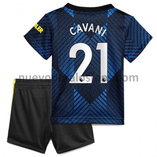 Camiseta de Fútbol Manchester United Edinson Cavani 21 Niño Tercera 2021-2022 Manga Corta